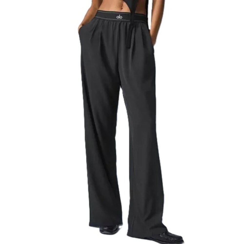 ALO Yoga Women's Elegant Black Trousers